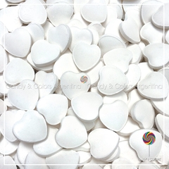 Pastilla corazón pastel frutal - blanco - 2 cm de diámetro - 500 grms