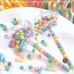 Pastillero corona con palito - blanco - acrilico