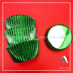 Pirotines metalizado para Cupcakes Nr. 10 - verde - 10 unidades
