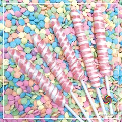 Pirulines de caramelo - rosa y blanco - aprox. 18 cm - unidad - comprar online