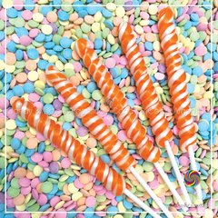 Pirulines de caramelo - naranja y blanco - aprox. 18 cm - unidad - comprar online