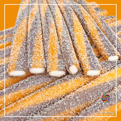 75 grms Regaliz Tubes Sticks masticables acido halloween naranja y lila - 8 unidades