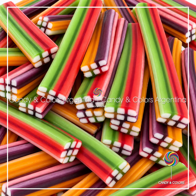 360 grms Regaliz Ladrillo brillante masticables multicolor - Tupper con ...