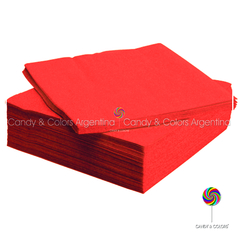 20 x Servilleta tissue lisa - rojo coral naranja 32x32 cm