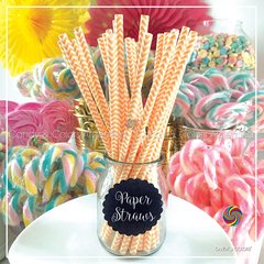 Sorbetes de Papel x 25 unidades - naranja y blanco - cefrón