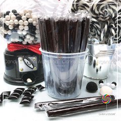 Varitas de caramelo - 18 cm - negro liso - unidad