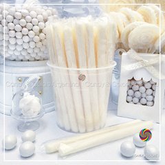 Varitas de caramelo - 18 cm - marfil liso - unidad