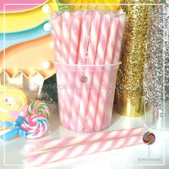Varitas de caramelo - 18 cm - rosa y blanco - unidad - comprar online