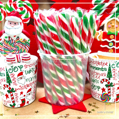 LEER descripción - Varita de caramelo- 18 cm - rojo, verde y blanco - navidad - unidad
