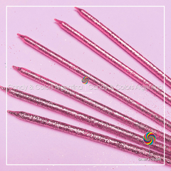 1 x Vela larga 17 cm gibre para cumpleaños rosa brillante por unidad