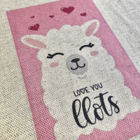 Género sublimado para bordar | Diseño Llama Rosa