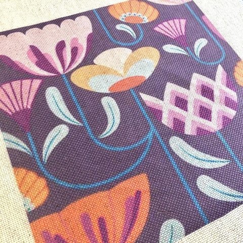 Género sublimado grande para bordar | Diseño Flor Rombo