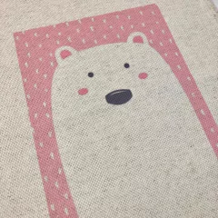 Género sublimado para bordar | Diseño Oso Rosa