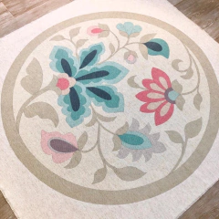 Alfombra Redonda para Bordar 1 mt. | Diseño Jacobean