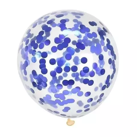 Globos Cristal Confetti Azul 12" x10