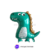 Globo Figura Dino Bebe Verde c/Dorado 24"