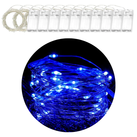 Tira Microled Azul a Pila 3mts