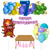 Combo Cumpleaños Kit Globos Monstruo Rojo