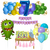 Combo Cumpleaños Kit Globos Monstruos Verde Decoración