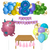 Combo Cumpleaños Kit Globos Monstruo Rosa - comprar online