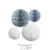 Adorno Blonda de Papel Blanco Plata Silver x4
