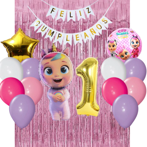 Combo Cumpleaños Globos Temática Bebe Llorones