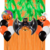 Combo Cumpleaños Globos Temática Halloween Verde Naranja