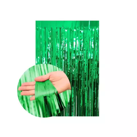 Cortina Verde Metalizada 1x2mts