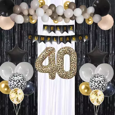 Combo Globos 40 Años Animal Print Cumple Deco Fiesta - comprar online