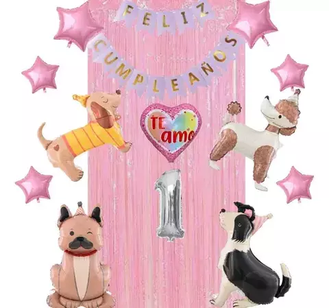 Combo Globos Cumpleaños Mascotas Kit Fiesta Deco Perros - comprar online