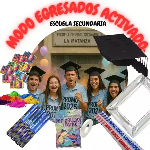 Combo Festejo Egresados Fiesta Graduación Egreso Kit Upd