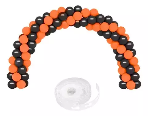Kit Arco 100 Globos Negro y Naranja