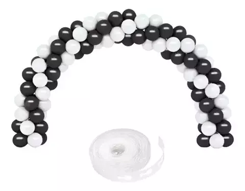 Kit Arco 100 Globos Negro y Blanco
