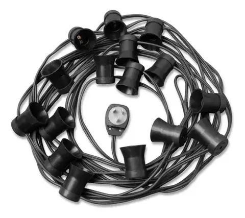 Luces Kermesse 10 Metros Cable Negro