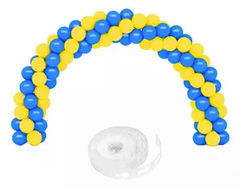 Kit Arco 100 Globos Azul y Amarillo