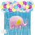 Kit Combo Elefante Rosa Deco Cumpleaños