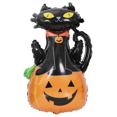 Globo Calabaza con Gato Negro Halloween 36"