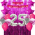 Combo Cumpleaños Globos Temática Fucsia Plata