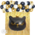 Kit Combo Gatita Reina Negra Corona Dorada Deco Cumpleaños