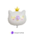Globo Metalizado Gatita Reina Blanca con Corona 28"