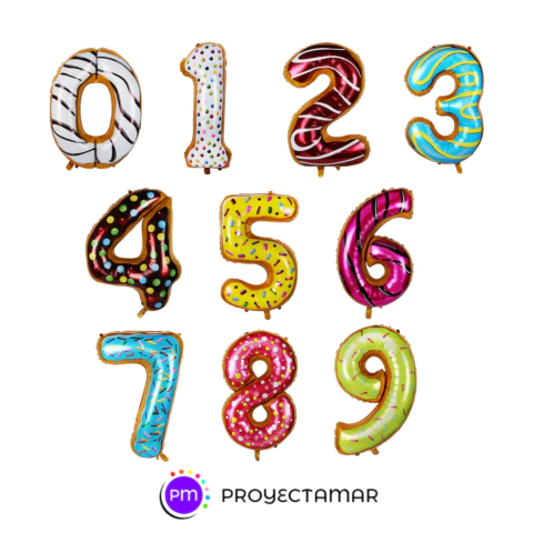 Globo Número Mediano Donas Donut - comprar online