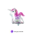 Globo Unicornio "Happy Birthday" 14" X5 Unidades