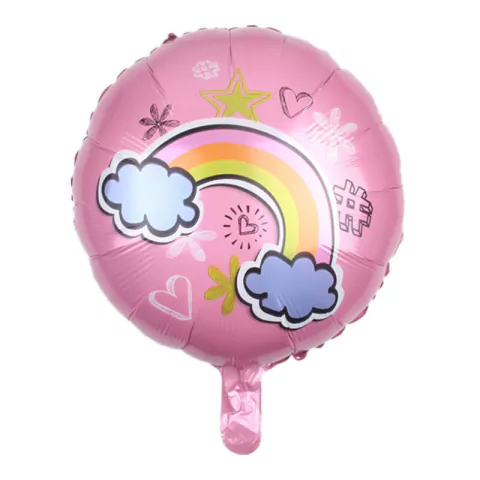 Globo Arcoíris Circulo Rosa 18"