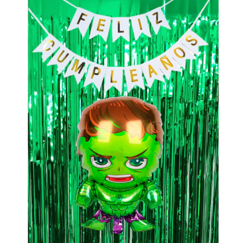 Combo Fiesta Cumpleaños Globos Temática Hulk Avengers