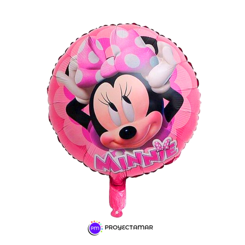 Globo Minnie Circulo Rosa 18"