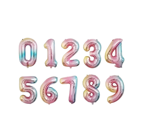 Globo Número Chico Multicolor 16" - comprar online