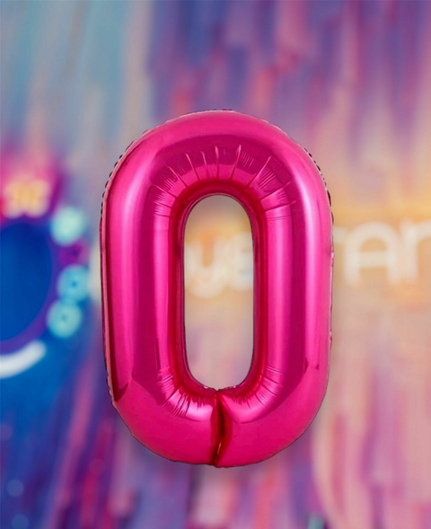 Globo Número Mediano Fucsia 32"