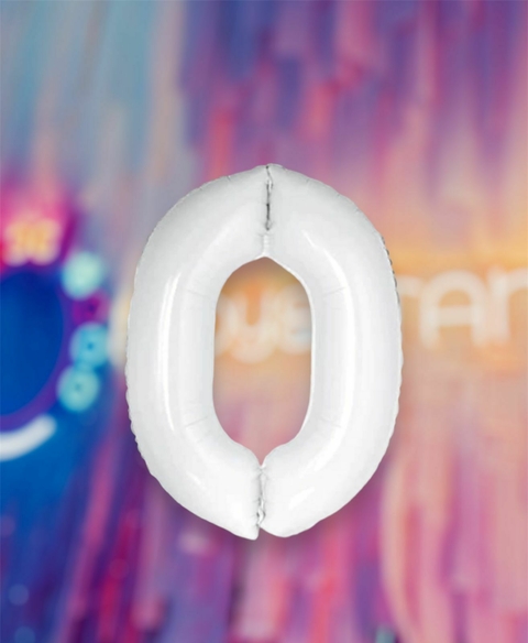 Globo Número Mediano Blanco 32"