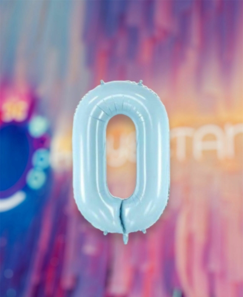 Globo Número Mediano Celeste 32"