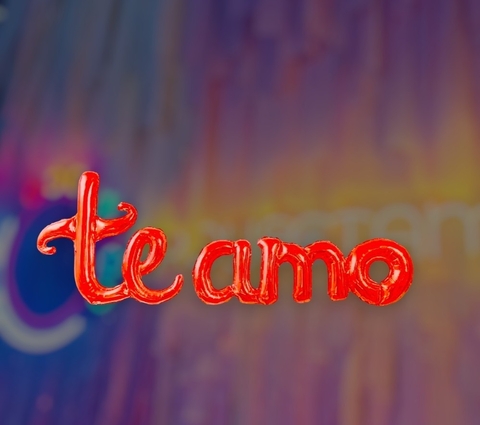 Globo "Te Amo" Cursiva Letras